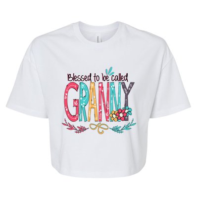 Blessed To Be Called Granny Colorful Gifts Bella+Canvas Jersey Crop Tee