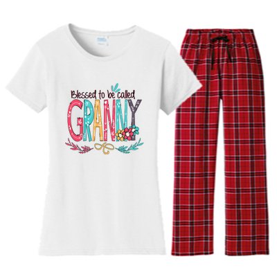 Blessed To Be Called Granny Colorful Gifts Women's Flannel Pajama Set