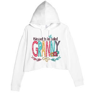 Blessed To Be Called Granny Colorful Gifts Crop Fleece Hoodie