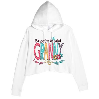 Blessed To Be Called Granny Colorful Gifts Crop Fleece Hoodie