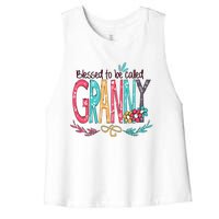 Blessed To Be Called Granny Colorful Gifts Women's Racerback Cropped Tank