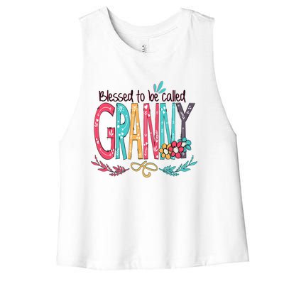 Blessed To Be Called Granny Colorful Gifts Women's Racerback Cropped Tank