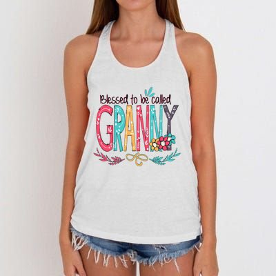 Blessed To Be Called Granny Colorful Gifts Women's Knotted Racerback Tank