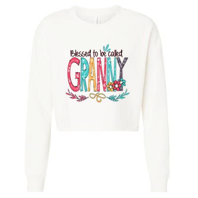 Blessed To Be Called Granny Colorful Gifts Cropped Pullover Crew