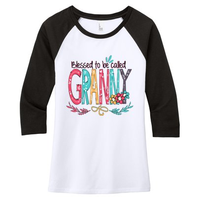 Blessed To Be Called Granny Colorful Gifts Women's Tri-Blend 3/4-Sleeve Raglan Shirt