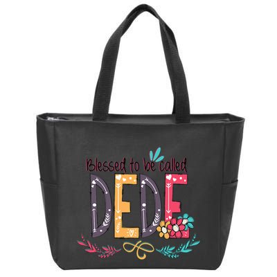 Blessed To Be Called Dede Colorful Grandma Zip Tote Bag