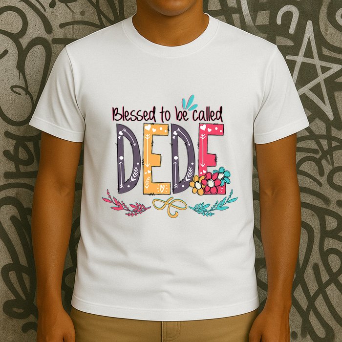 Blessed To Be Called Dede Colorful Grandma T-Shirt