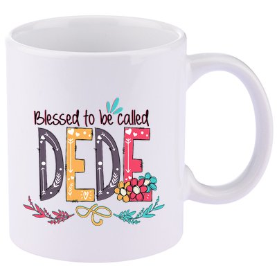 Blessed To Be Called Dede Colorful Grandma 11oz C Handle Ceramic Mug