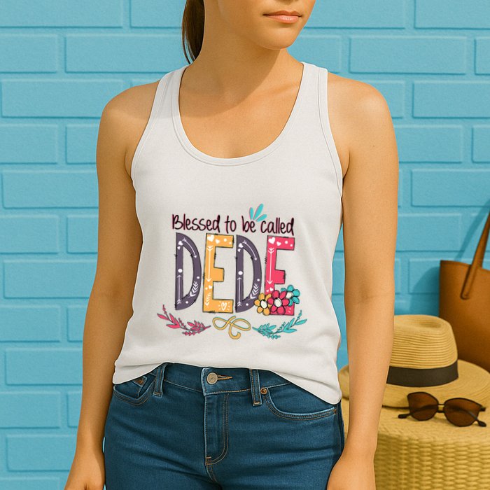 Blessed To Be Called Dede Colorful Grandma Womens Tank Top
