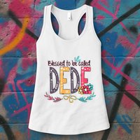 Blessed To Be Called Dede Colorful Grandma Womens Tank Top