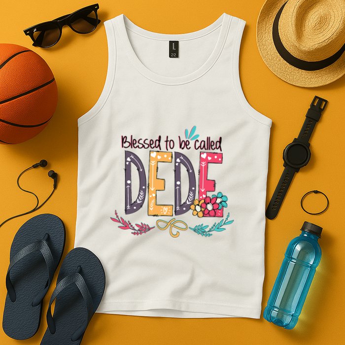 Blessed To Be Called Dede Colorful Grandma Tank Top