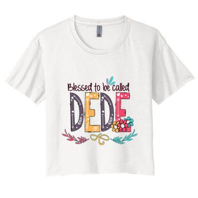 Blessed To Be Called Dede Colorful Grandma Crop Top