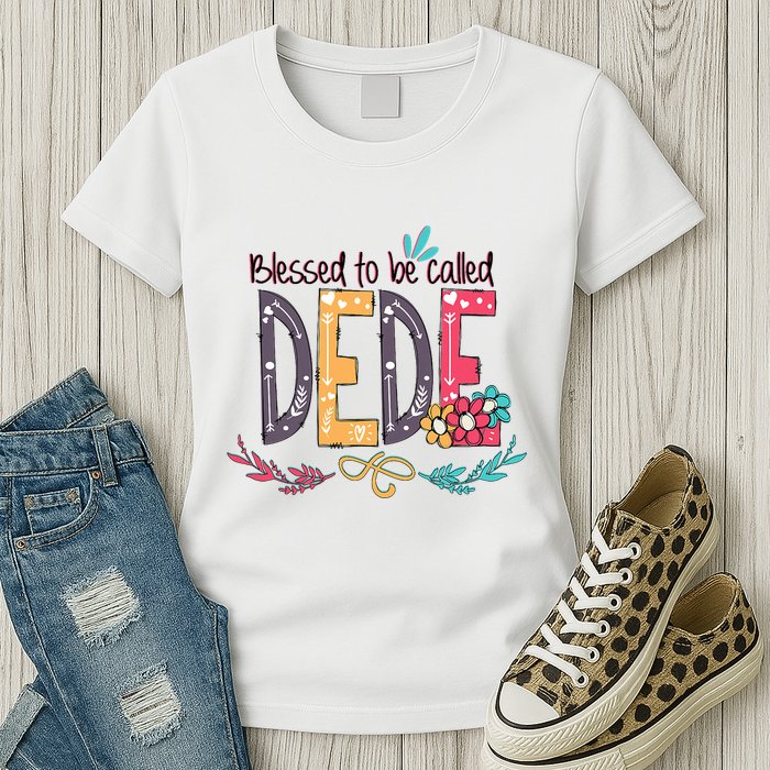 Blessed To Be Called Dede Colorful Grandma Womens T-Shirt