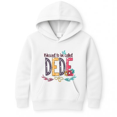 Blessed To Be Called Dede Colorful Grandma Kids Hoodie