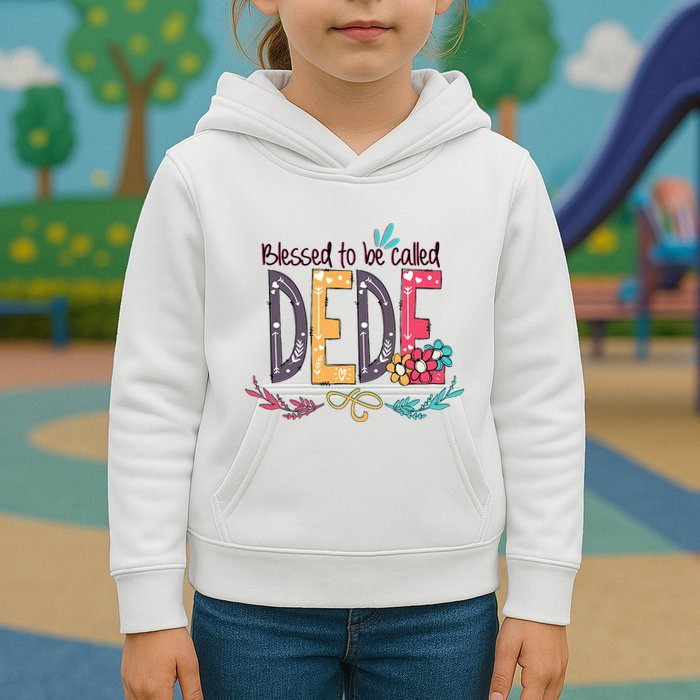 Blessed To Be Called Dede Colorful Grandma Kids Hoodie