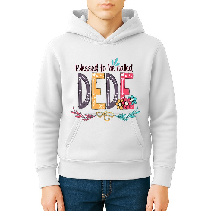Blessed To Be Called Dede Colorful Grandma Kids Hoodie