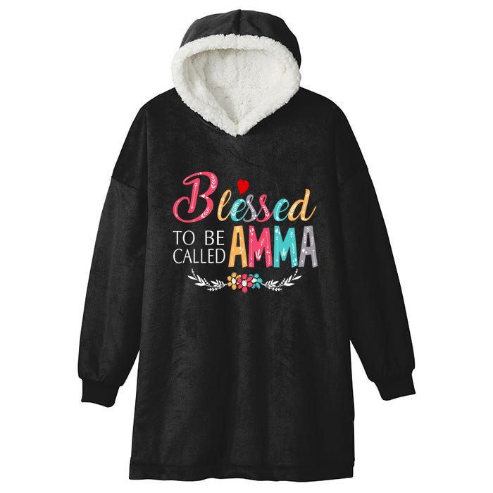 Blessed To Be Called Amma Colorful Art Mothers Day Hooded Wearable Blanket