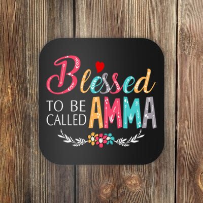 Blessed To Be Called Amma Colorful Art Mothers Day Coaster