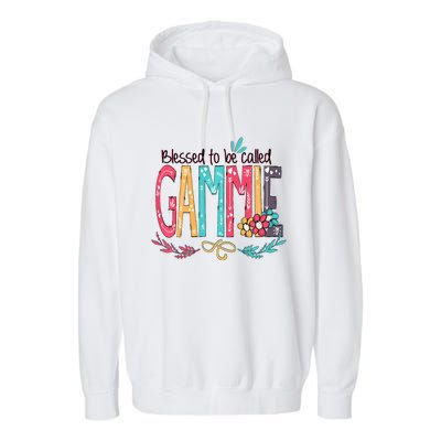 Blessed To Be Called Gammie Colorful Grandma Garment-Dyed Fleece Hoodie