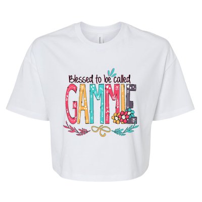 Blessed To Be Called Gammie Colorful Grandma Bella+Canvas Jersey Crop Tee