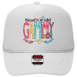 Blessed To Be Called Gammy Colorful Grandma High Crown Mesh Back Trucker Hat