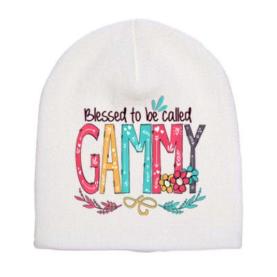 Blessed To Be Called Gammy Colorful Grandma Short Acrylic Beanie