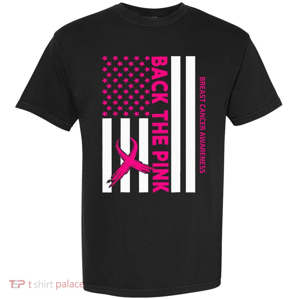 Back The Breast Cancer Awareness Flag Garment-Dyed Heavyweight T-Shirt