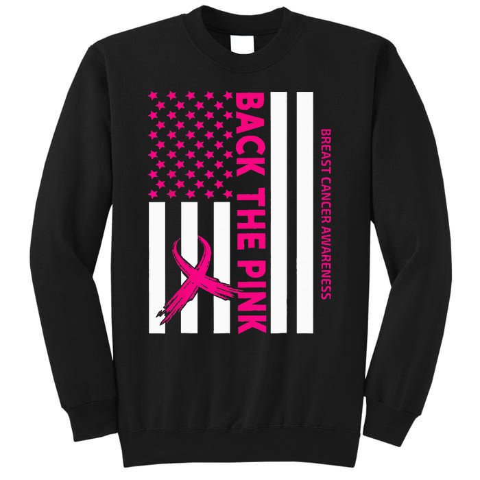 Back The Breast Cancer Awareness Flag Sweatshirt