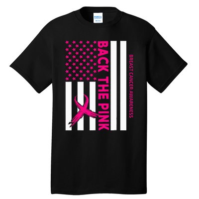 Back The Breast Cancer Awareness Flag Tall T-Shirt