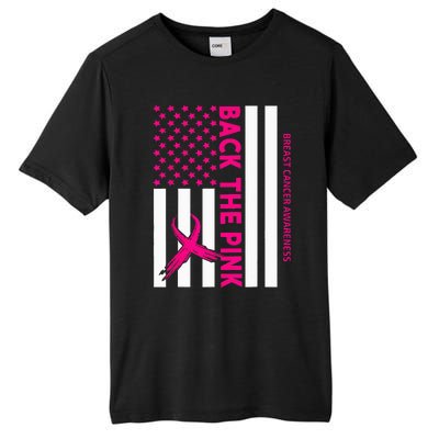 Back The Breast Cancer Awareness Flag Tall Fusion ChromaSoft Performance T-Shirt