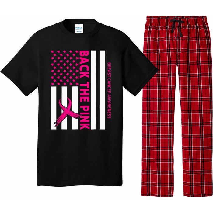 Back The Breast Cancer Awareness Flag Pajama Set