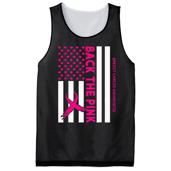 Back The Breast Cancer Awareness Flag Mesh Reversible Basketball Jersey Tank