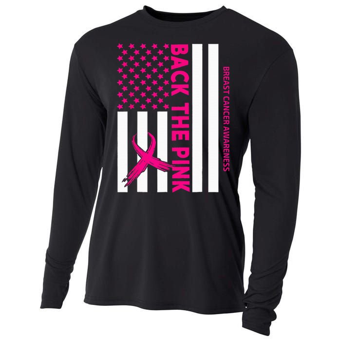 Back The Breast Cancer Awareness Flag Cooling Performance Long Sleeve Crew