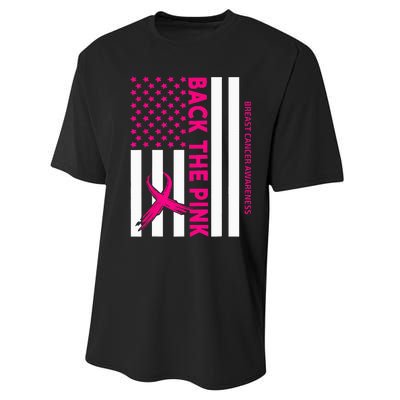 Back The Breast Cancer Awareness Flag Performance Sprint T-Shirt