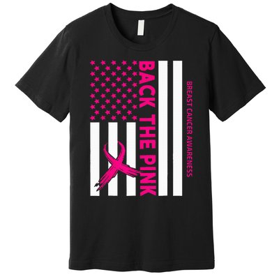 Back The Breast Cancer Awareness Flag Premium T-Shirt