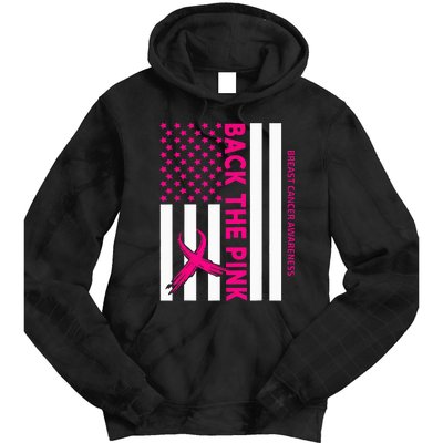 Back The Breast Cancer Awareness Flag Tie Dye Hoodie