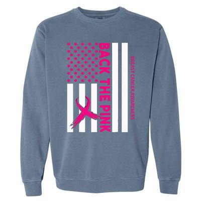 Back The Breast Cancer Awareness Flag Garment-Dyed Sweatshirt