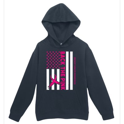 Back The Breast Cancer Awareness Flag Urban Pullover Hoodie