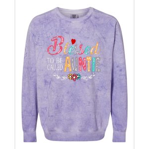 Blessed To Be Called Auntie Colorful Art MotherS Day Colorblast Crewneck Sweatshirt