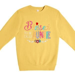 Blessed To Be Called Auntie Colorful Art MotherS Day Premium Crewneck Sweatshirt