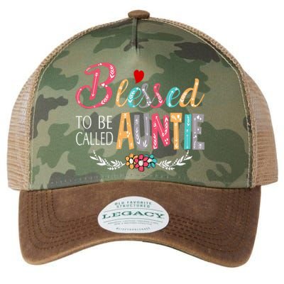 Blessed To Be Called Auntie Colorful Art MotherS Day Legacy Tie Dye Trucker Hat