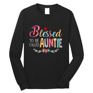 Blessed To Be Called Auntie Colorful Art MotherS Day Long Sleeve Shirt