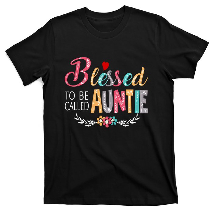 Blessed To Be Called Auntie Colorful Art MotherS Day T-Shirt