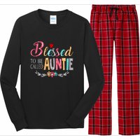 Blessed To Be Called Auntie Colorful Art MotherS Day Long Sleeve Pajama Set