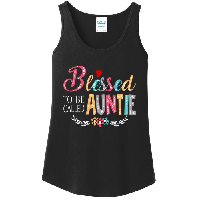 Blessed To Be Called Auntie Colorful Art MotherS Day Ladies Essential Tank