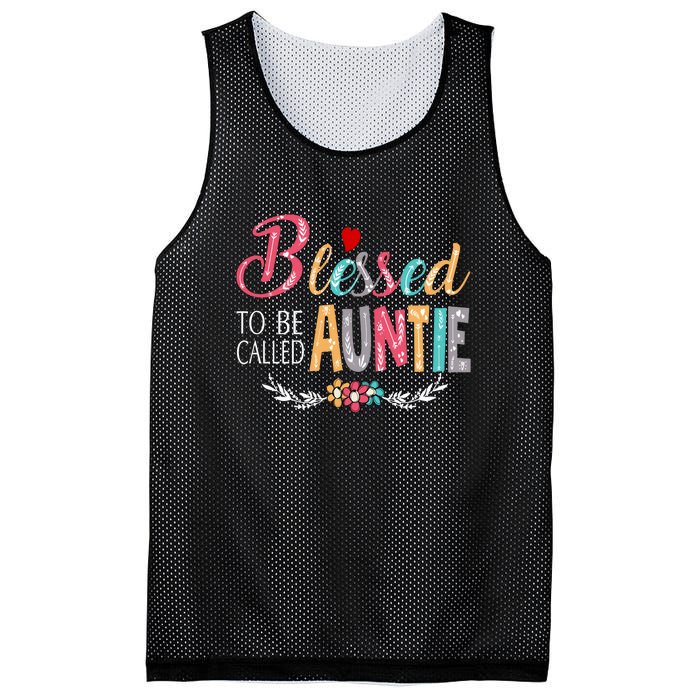 Blessed To Be Called Auntie Colorful Art MotherS Day Mesh Reversible Basketball Jersey Tank