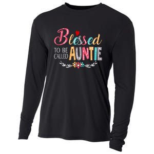 Blessed To Be Called Auntie Colorful Art MotherS Day Cooling Performance Long Sleeve Crew