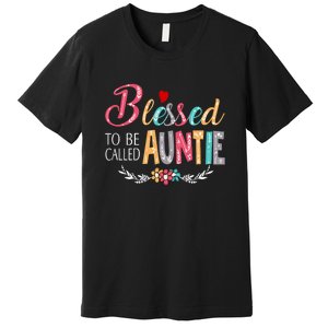 Blessed To Be Called Auntie Colorful Art MotherS Day Premium T-Shirt