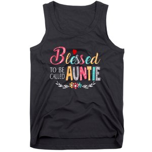 Blessed To Be Called Auntie Colorful Art MotherS Day Tank Top