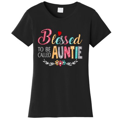 Blessed To Be Called Auntie Colorful Art MotherS Day Women's T-Shirt